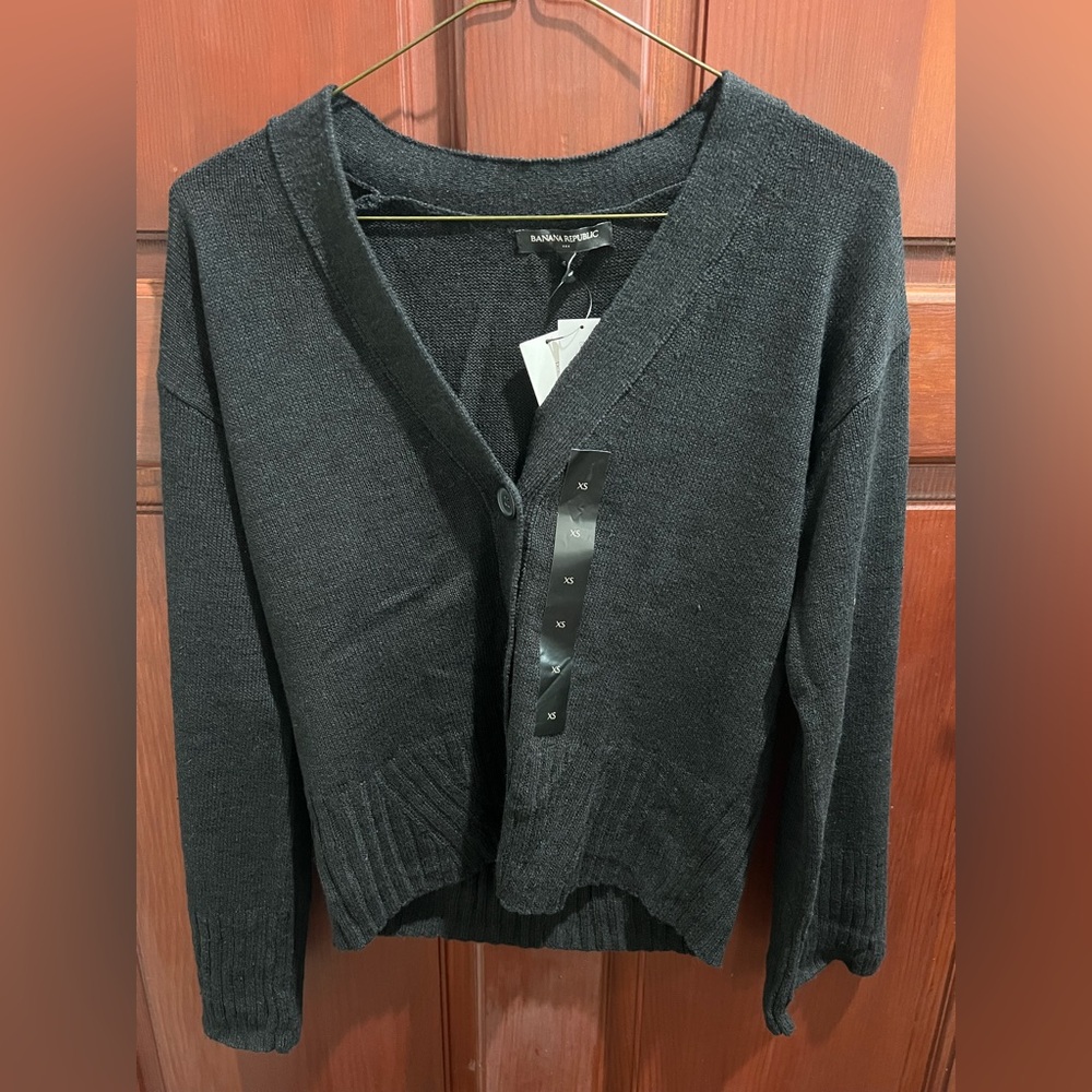 Banana Republic Black Button-Up Cardigan - Picture 1 of 2